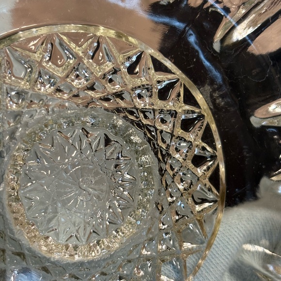Vintage L.E. Smith Crystal Glass Bowl With Hobstar Pattern - Picture 5 of 5